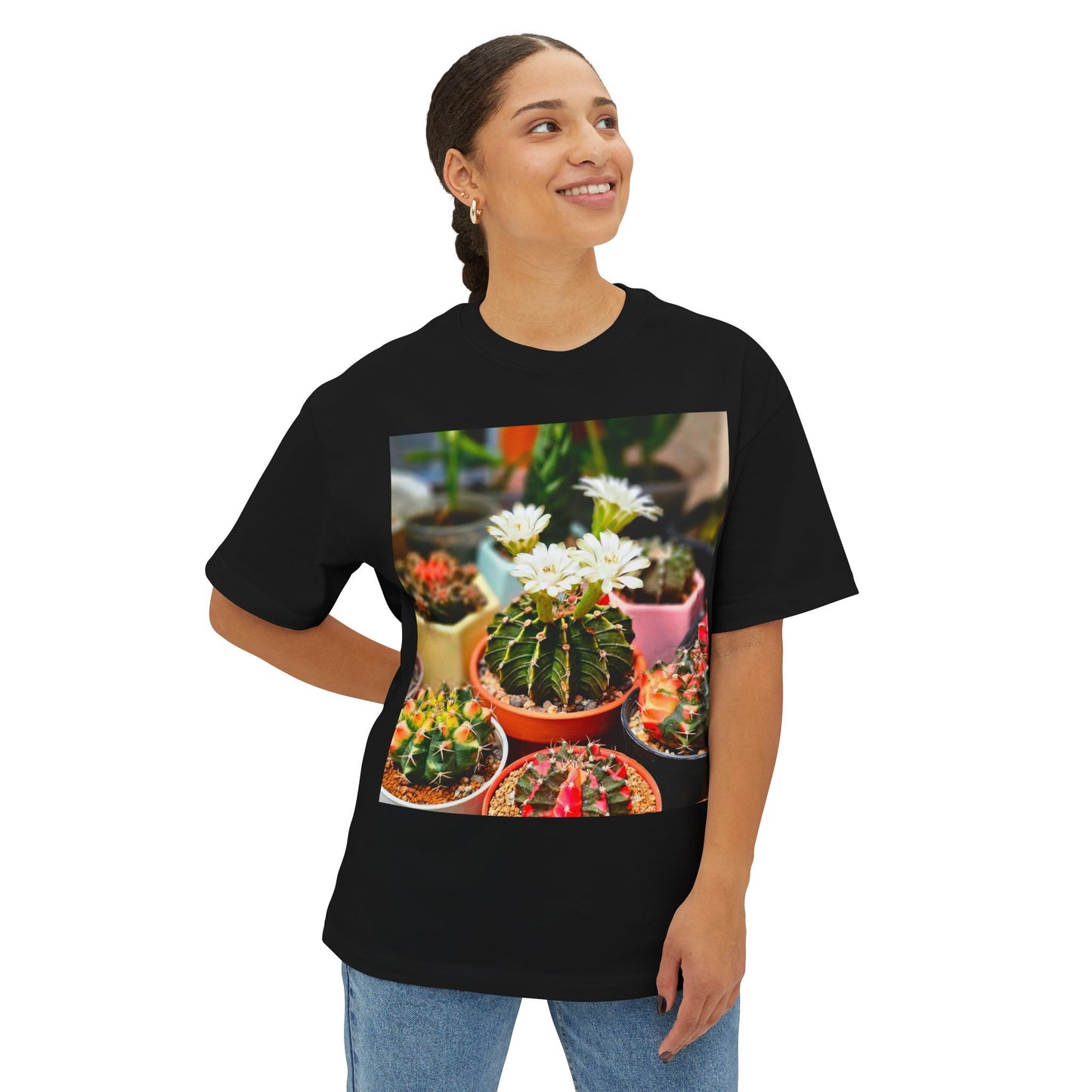 Succulent Soul Oversized Tee, Relaxed Fit T-Shirt for Plant Lovers, Gift for Gardeners, Casual Everyday Wear, Eco-Friendly Fashion