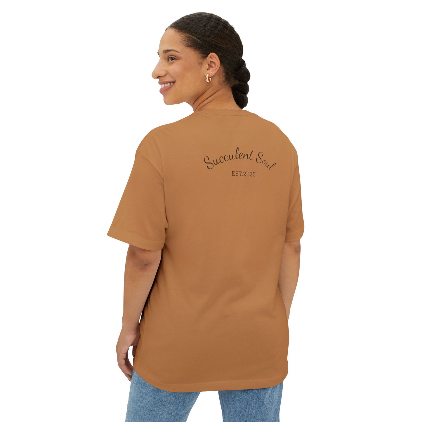 Succulent Soul Oversized Tee, Relaxed Fit T-Shirt for Plant Lovers, Gift for Gardeners, Casual Everyday Wear, Eco-Friendly Fashion