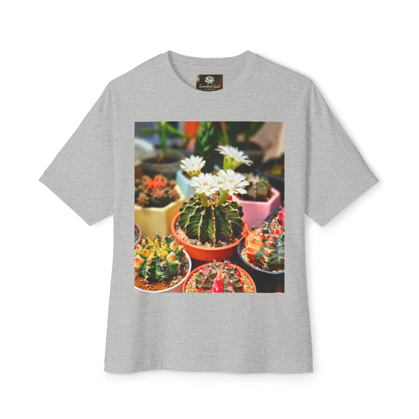 Succulent Soul Oversized Tee, Relaxed Fit T-Shirt for Plant Lovers, Gift for Gardeners, Casual Everyday Wear, Eco-Friendly Fashion