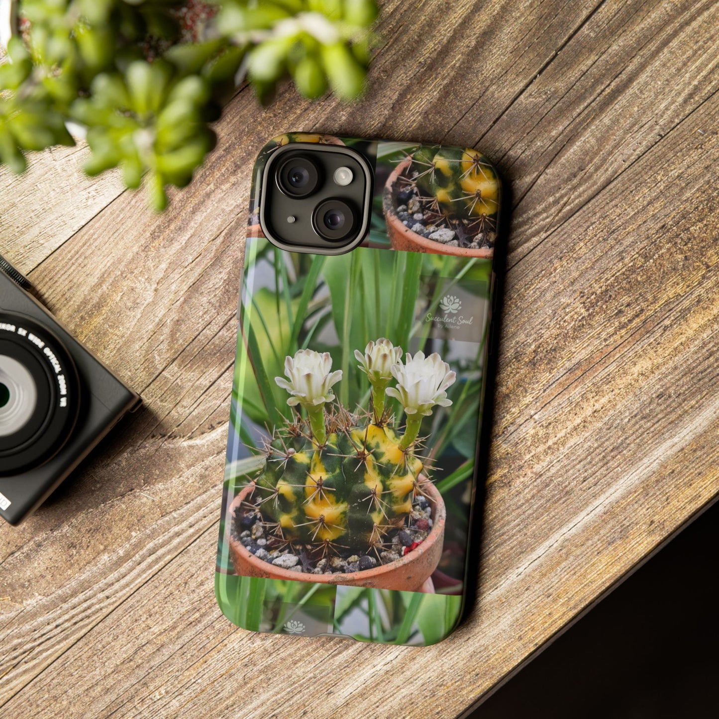 Cactus Phone Case, Tough Cases with Succulent Design, Floral Phone Cover, Plant Lover Gift, Nature Aesthetic Cases, Eco-Friendly Accessories