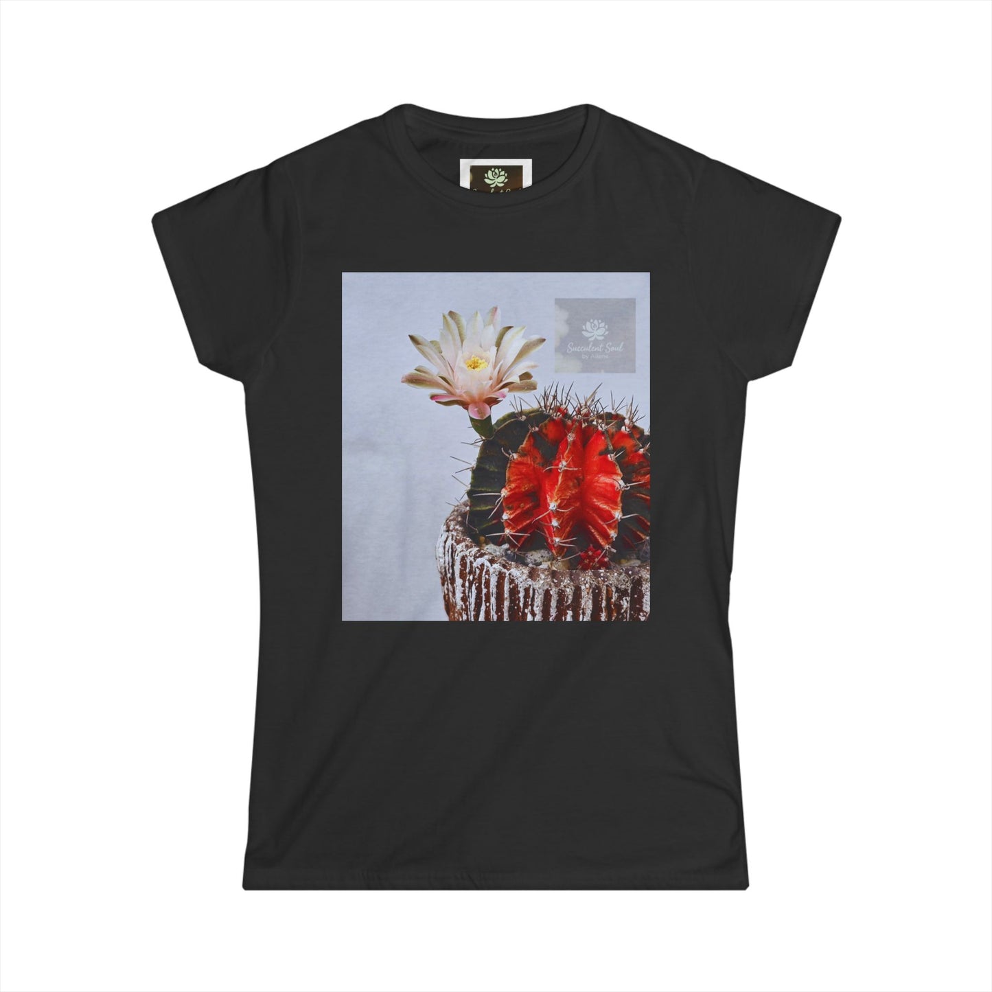Women's Succulent Soul Tee - Floral Cactus Shirt, Plant Lover Gift, Botanical Art T-Shirt, Summer Outing Top, Casual Wear