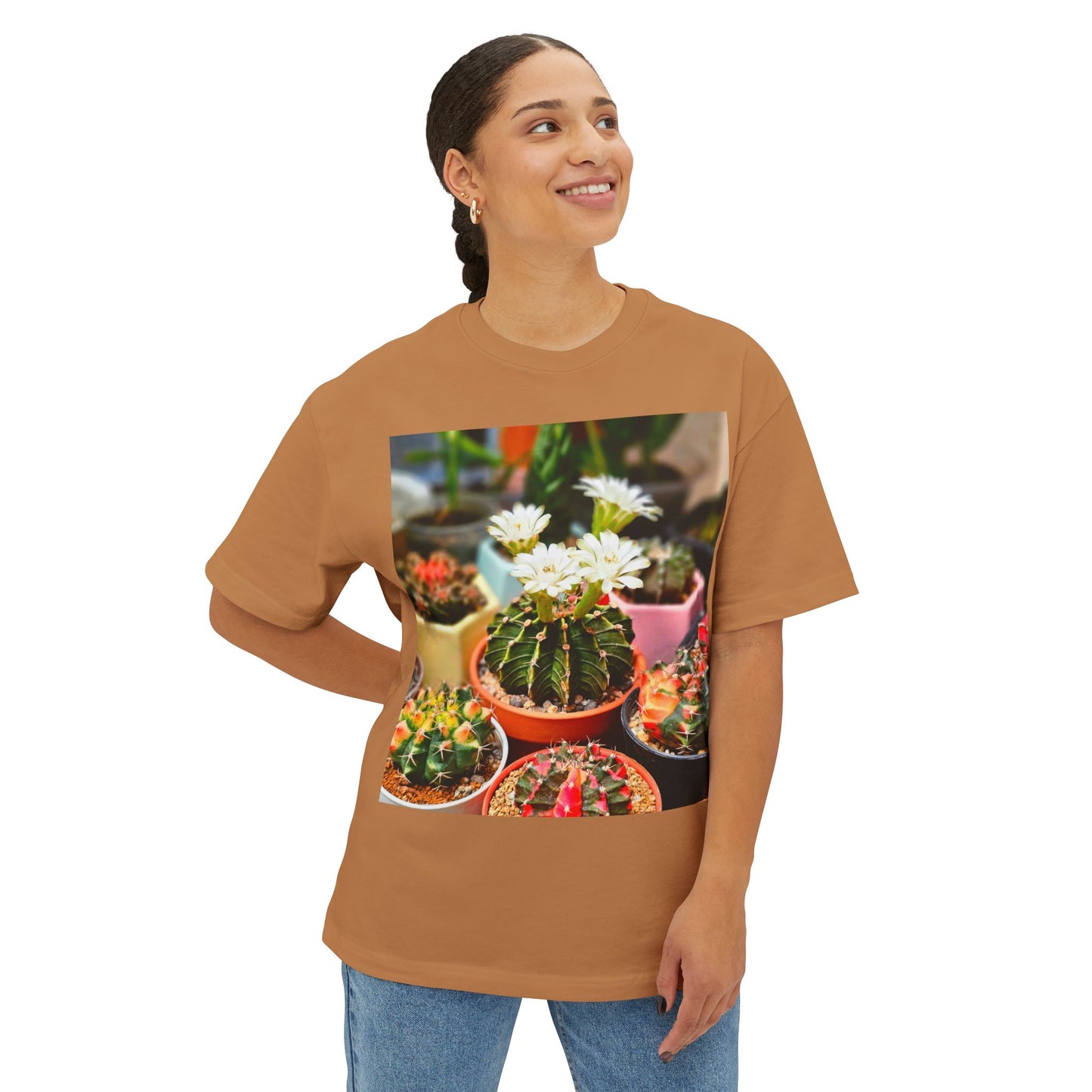 Succulent Soul Oversized Tee, Relaxed Fit T-Shirt for Plant Lovers, Gift for Gardeners, Casual Everyday Wear, Eco-Friendly Fashion