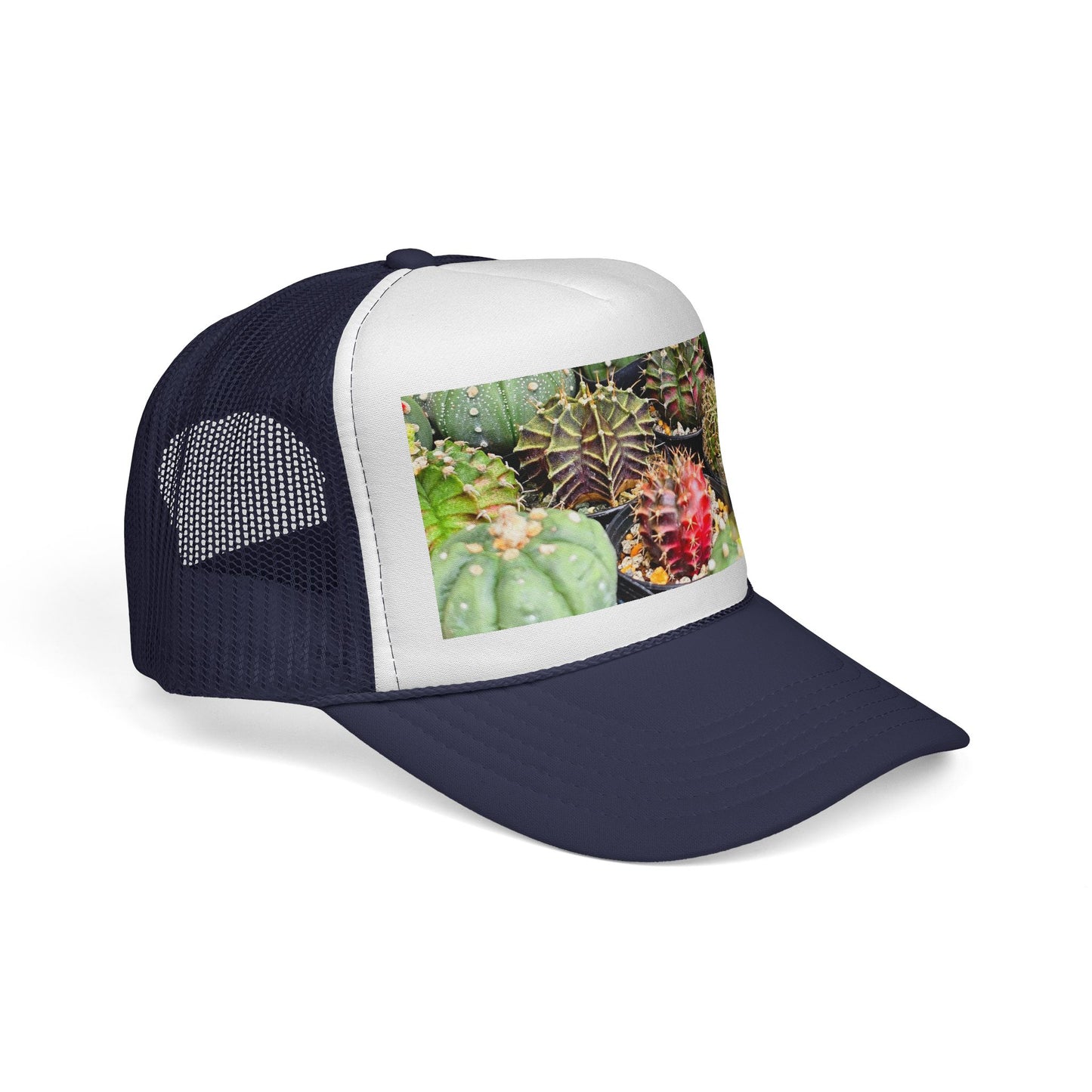 Cactus Print Trucker Cap | Trendy Sun Hat, Casual Outdoor Accessory, Gift for Garden Lovers, Summer Fashion, Unique Gift Idea
