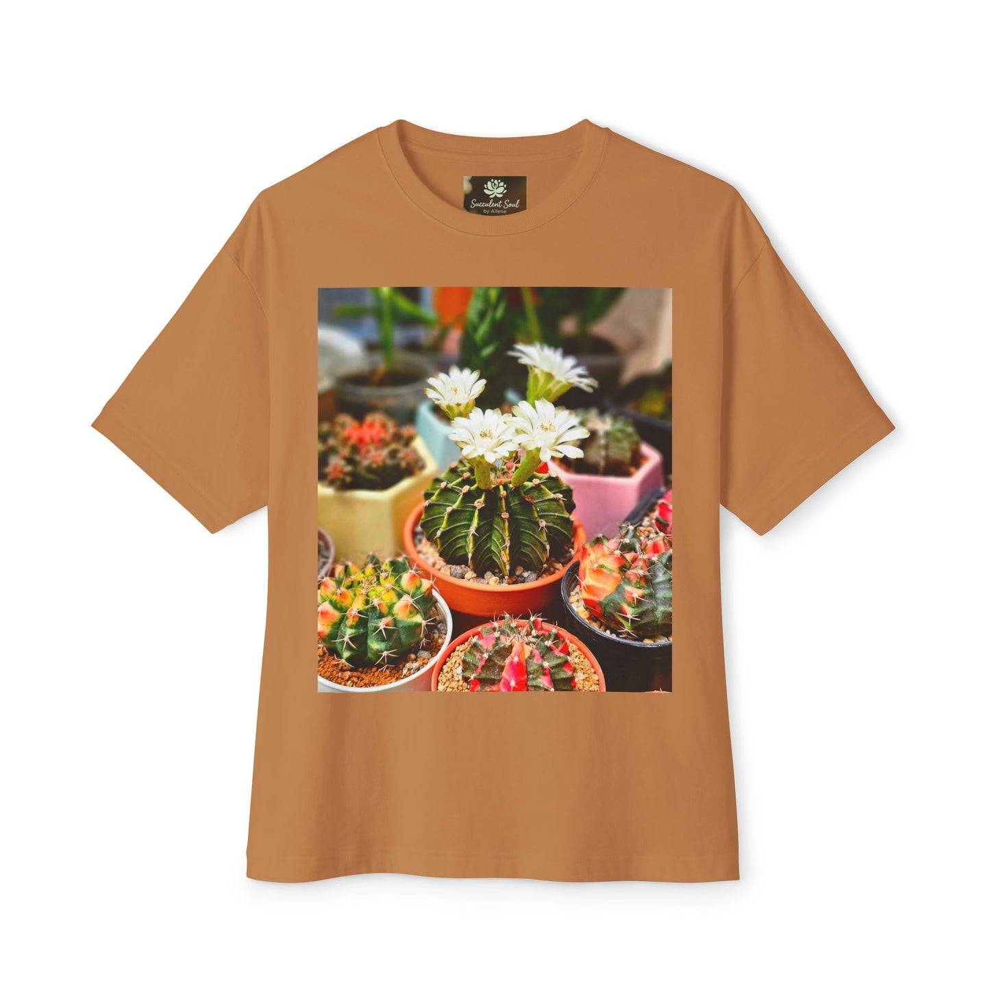 Succulent Soul Oversized Tee, Relaxed Fit T-Shirt for Plant Lovers, Gift for Gardeners, Casual Everyday Wear, Eco-Friendly Fashion