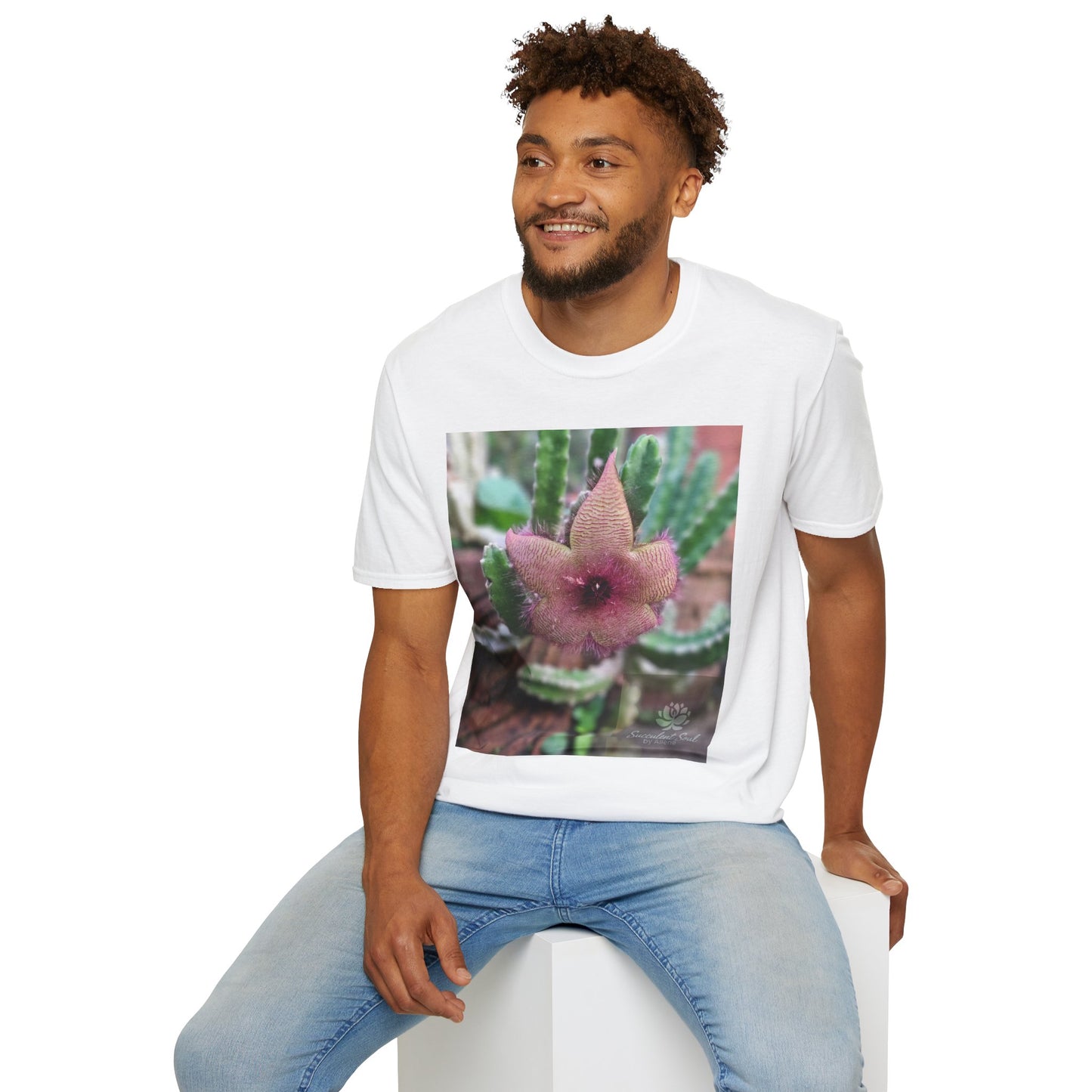 Succulent Flower T-Shirt for Plant Lovers, Cute Gift for Gardeners, Unisex Tee, Nature-Inspired Apparel, Cactus Lover's Gift