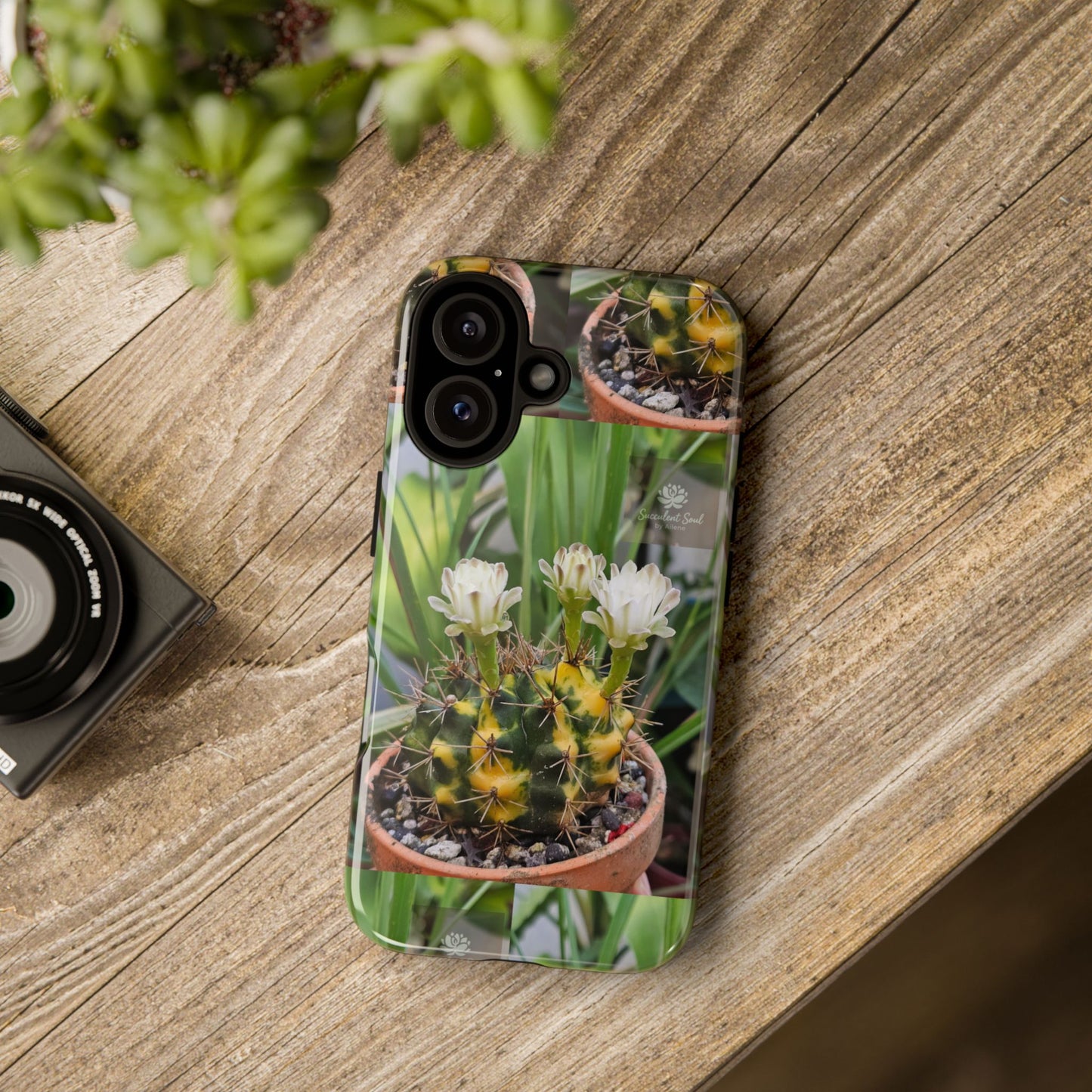 Cactus Phone Case, Tough Cases with Succulent Design, Floral Phone Cover, Plant Lover Gift, Nature Aesthetic Cases, Eco-Friendly Accessories