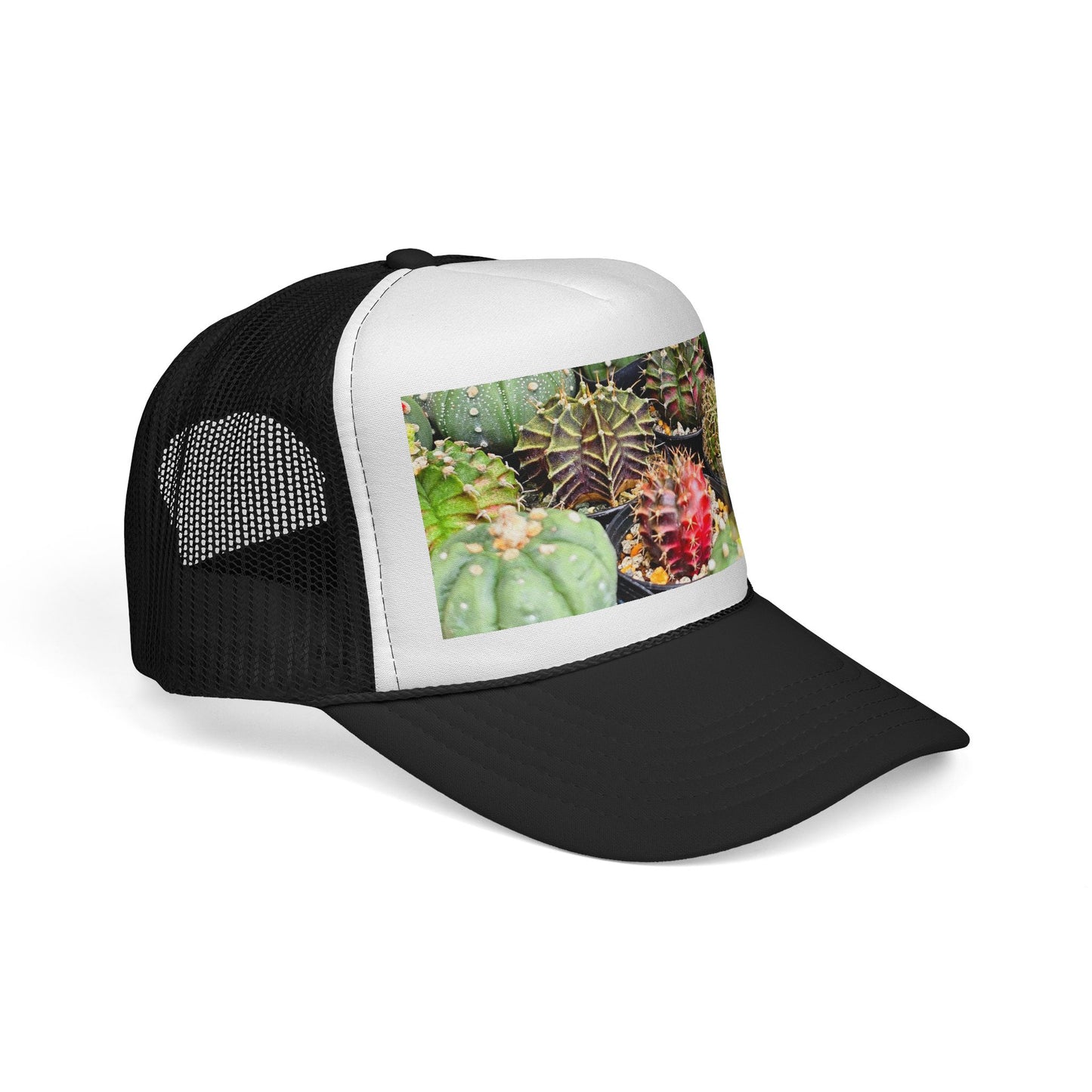 Cactus Print Trucker Cap | Trendy Sun Hat, Casual Outdoor Accessory, Gift for Garden Lovers, Summer Fashion, Unique Gift Idea