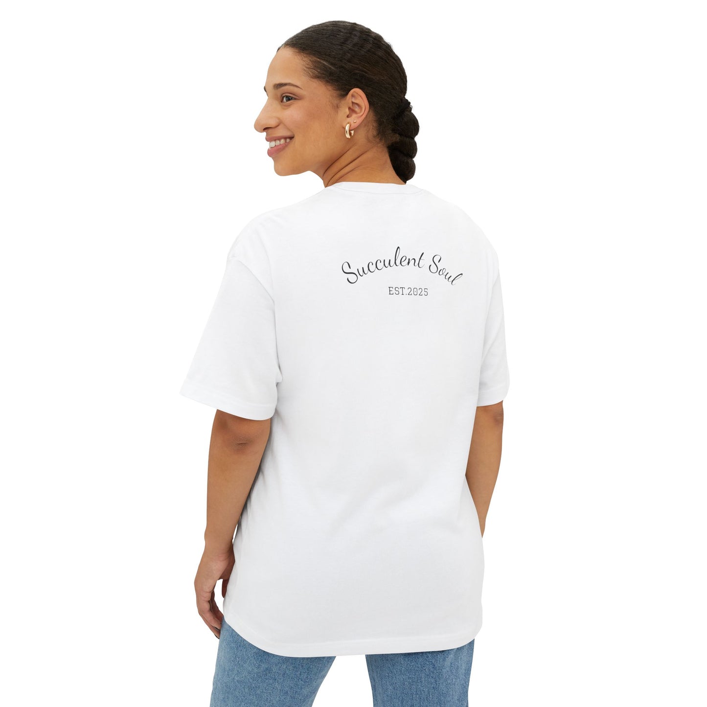 Succulent Soul Oversized Tee, Relaxed Fit T-Shirt for Plant Lovers, Gift for Gardeners, Casual Everyday Wear, Eco-Friendly Fashion