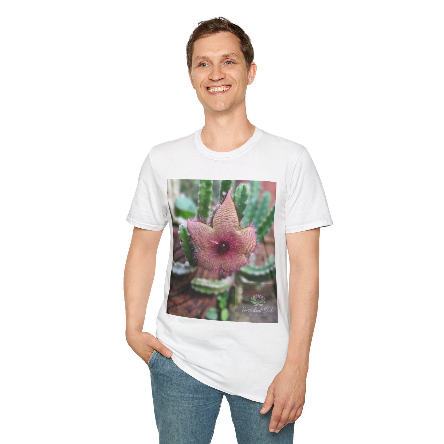 Succulent Flower T-Shirt for Plant Lovers, Cute Gift for Gardeners, Unisex Tee, Nature-Inspired Apparel, Cactus Lover's Gift