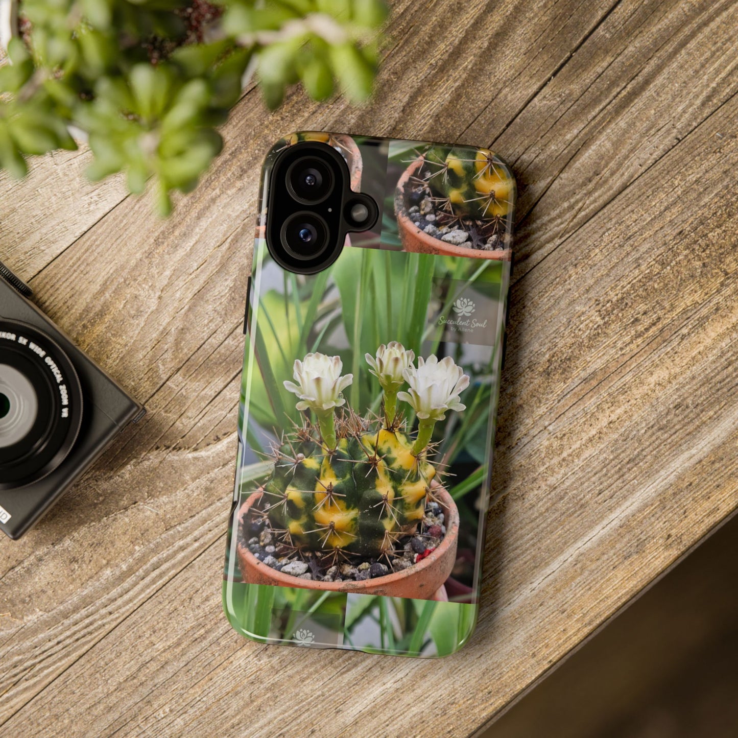 Cactus Phone Case, Tough Cases with Succulent Design, Floral Phone Cover, Plant Lover Gift, Nature Aesthetic Cases, Eco-Friendly Accessories