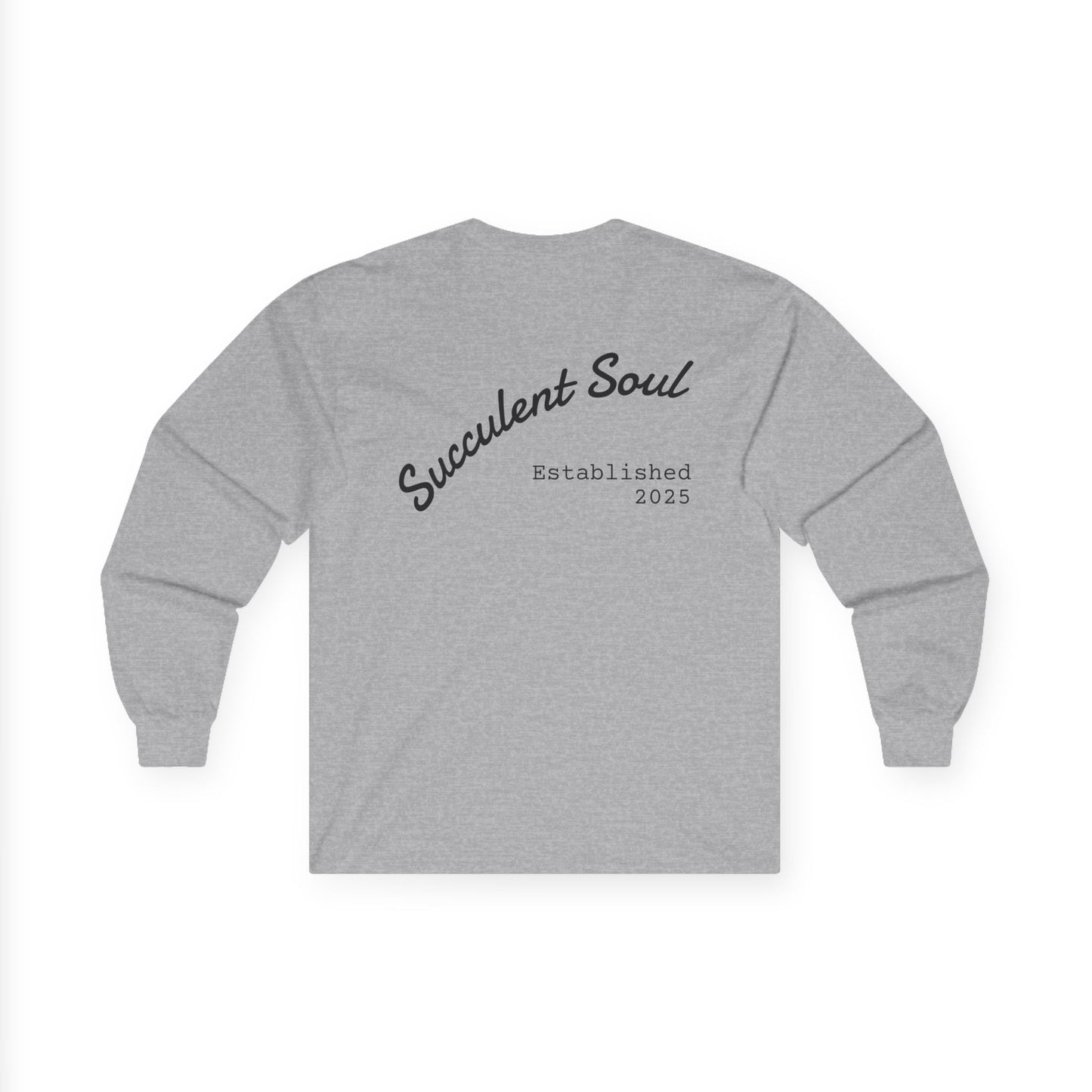 Succulent Soul Long Sleeve Tee | Plant Lover Gift, Botanical Fashion, Nature Enthusiast Apparel, Gardening Shirt, Trendy Casual Wear
