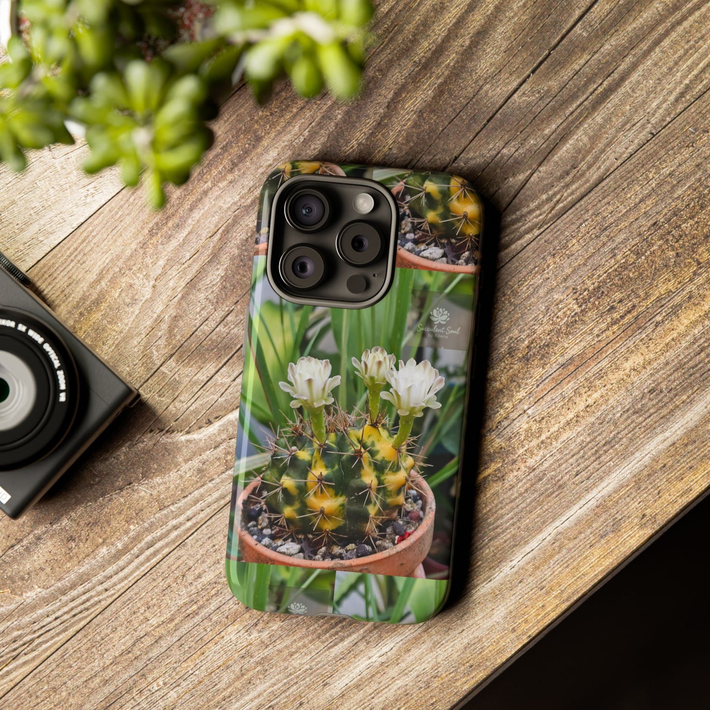 Cactus Phone Case, Tough Cases with Succulent Design, Floral Phone Cover, Plant Lover Gift, Nature Aesthetic Cases, Eco-Friendly Accessories