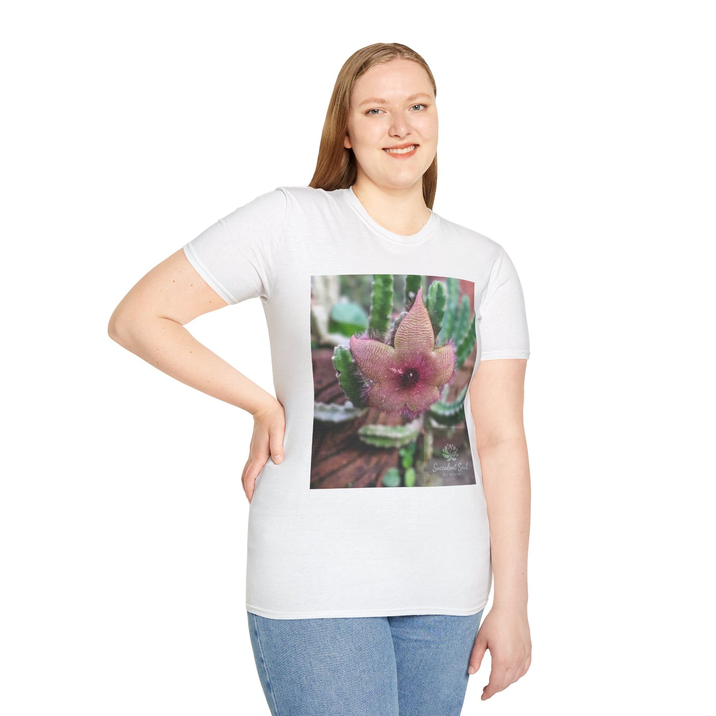Succulent Flower T-Shirt for Plant Lovers, Cute Gift for Gardeners, Unisex Tee, Nature-Inspired Apparel, Cactus Lover's Gift