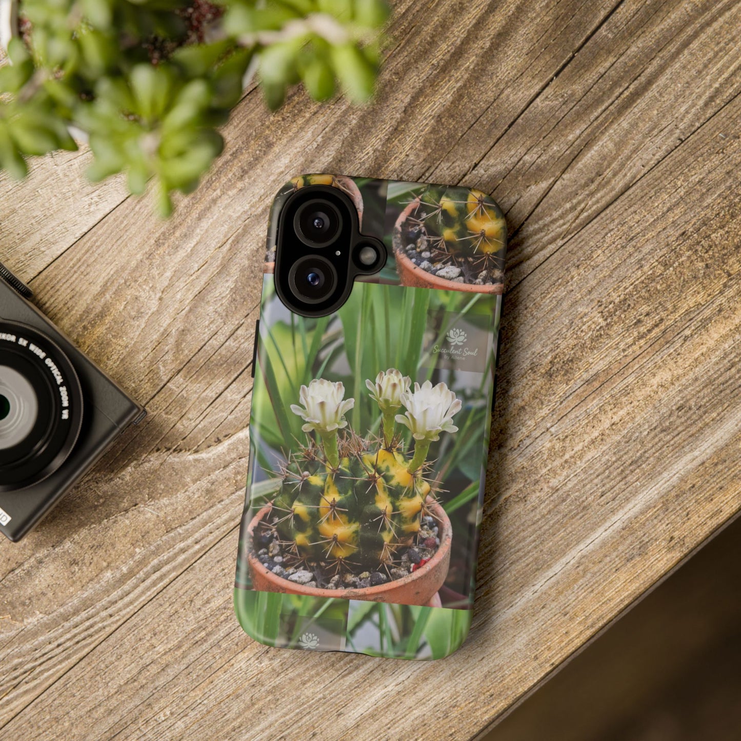 Cactus Phone Case, Tough Cases with Succulent Design, Floral Phone Cover, Plant Lover Gift, Nature Aesthetic Cases, Eco-Friendly Accessories