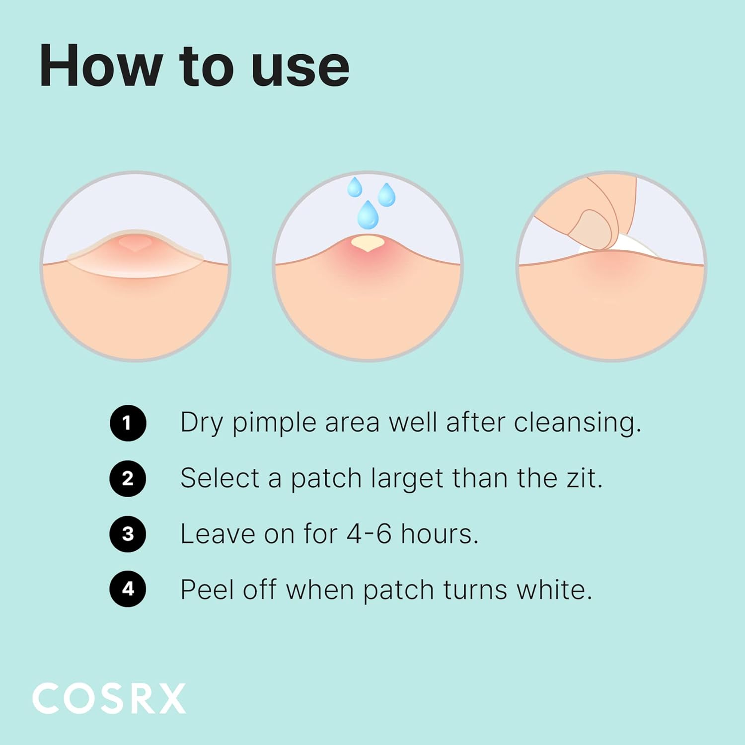 COSRX Acne Pimple Patch Absorbing Hydrocolloid Original 3 Size Patches for Blemishes and Zits Cover, Spot Stickers for Face and Body, Not Tested on Animals (72)