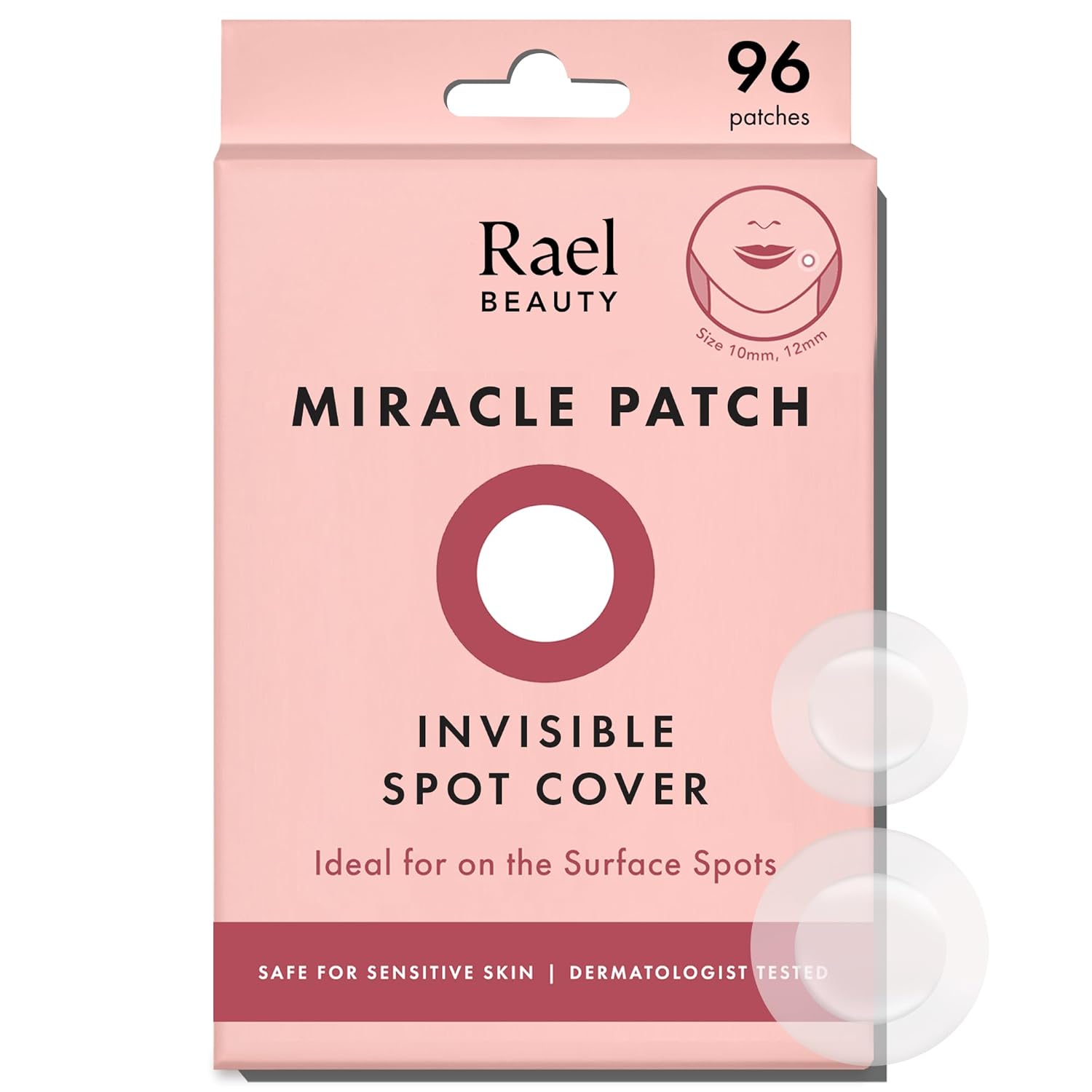 Rael Pimple Patches, Miracle Invisible Spot Cover - Hydrocolloid Acne Patch, Treatment for Breakouts, Absorbs Zits & Blemish, Korean Skin Care, 2 Sizes (96 Count)
