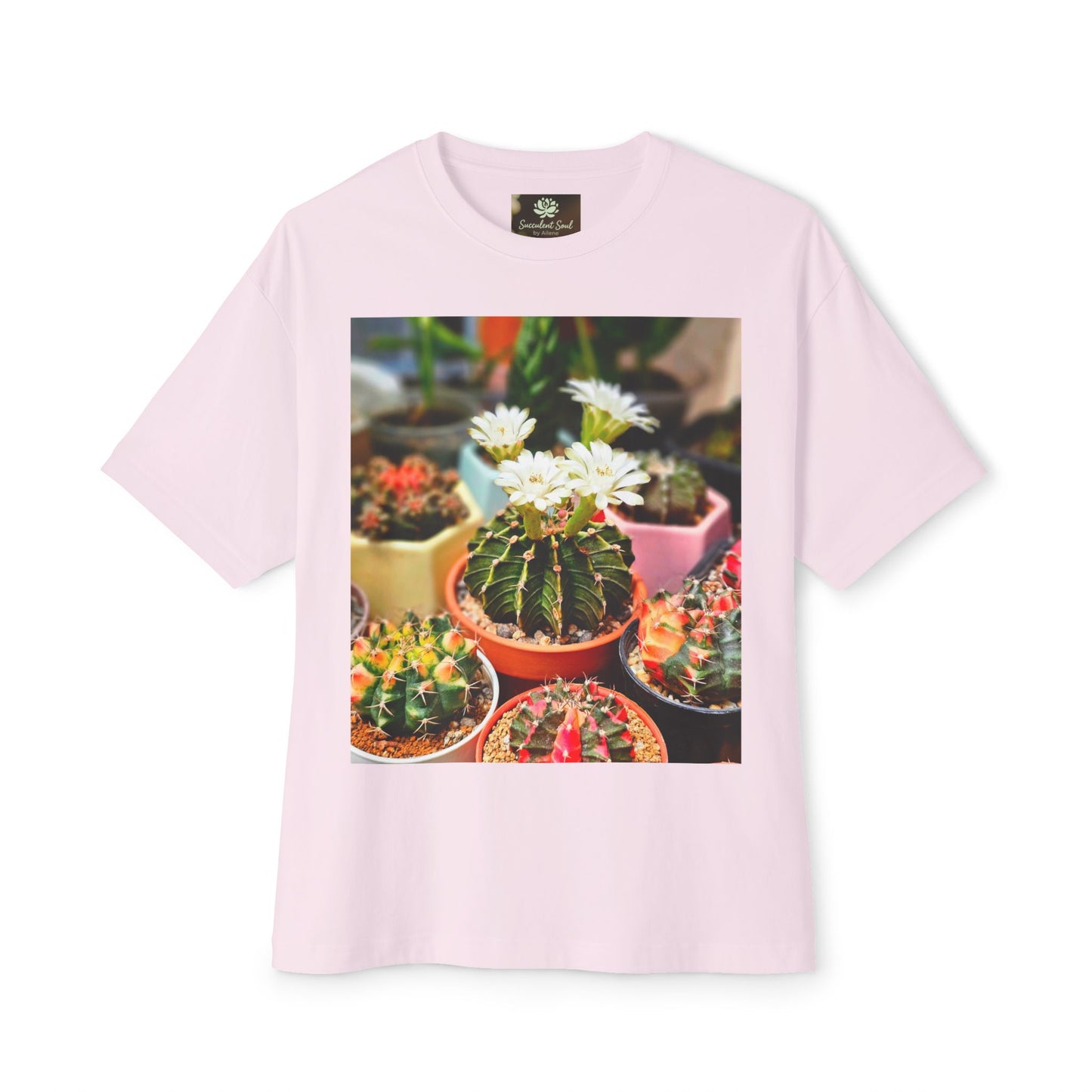 Succulent Soul Oversized Tee, Relaxed Fit T-Shirt for Plant Lovers, Gift for Gardeners, Casual Everyday Wear, Eco-Friendly Fashion
