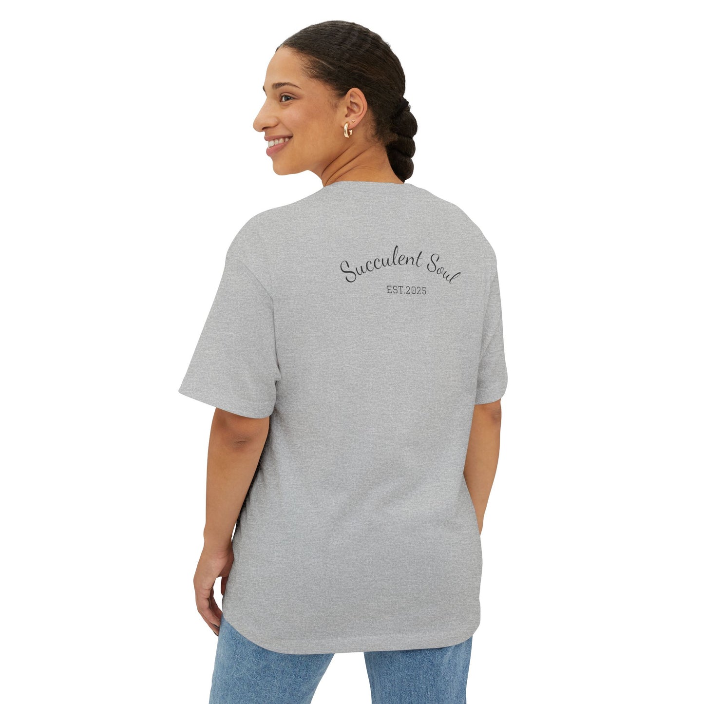 Succulent Soul Oversized Tee, Relaxed Fit T-Shirt for Plant Lovers, Gift for Gardeners, Casual Everyday Wear, Eco-Friendly Fashion