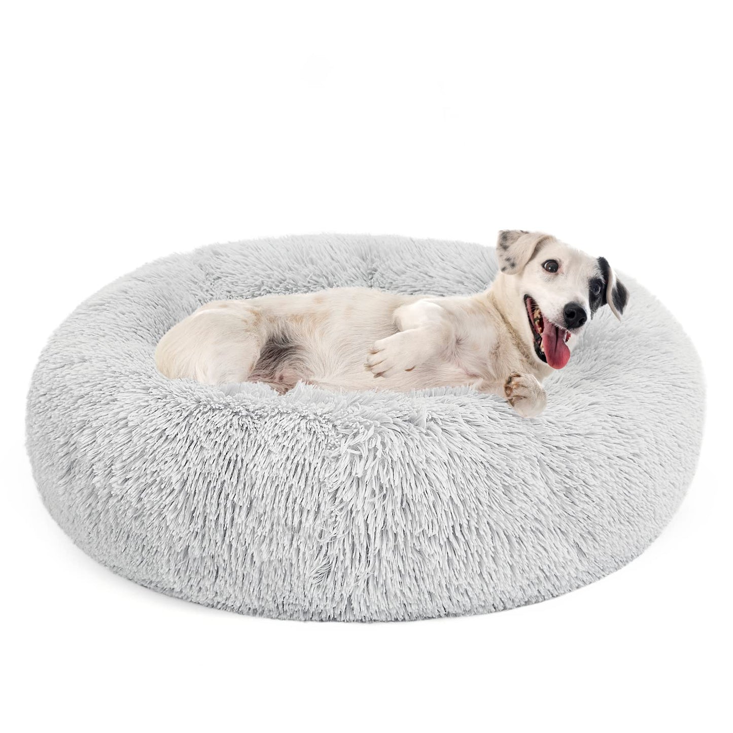 MIXJOY Orthopedic Dog Bed Comfortable Donut Cuddler Round Pet Beds Ultra Soft Washable Dog and Cat Cushion (20''/23''/30'') (23'', Brown)