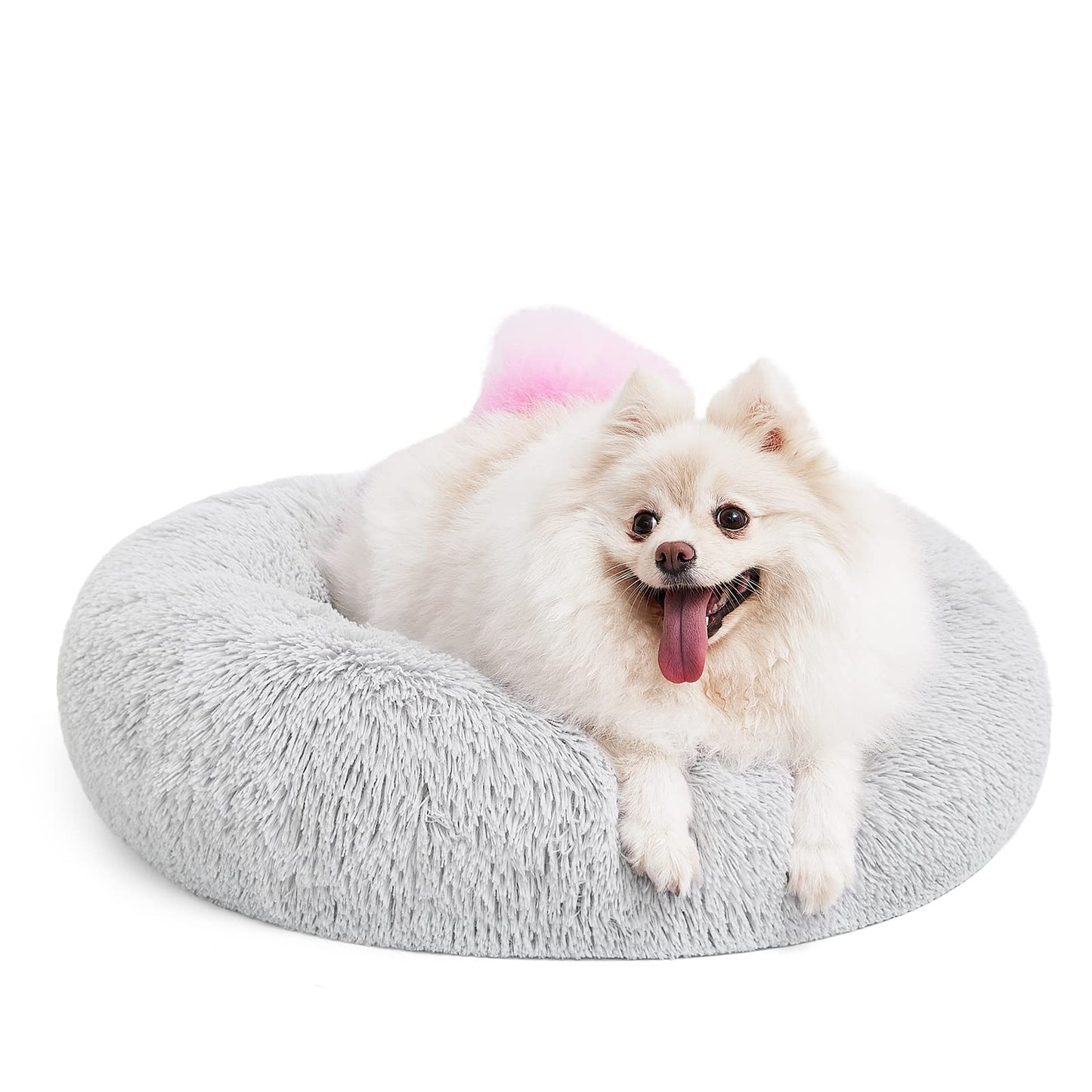 MIXJOY Orthopedic Dog Bed Comfortable Donut Cuddler Round Pet Beds Ultra Soft Washable Dog and Cat Cushion (20''/23''/30'') (23'', Brown)
