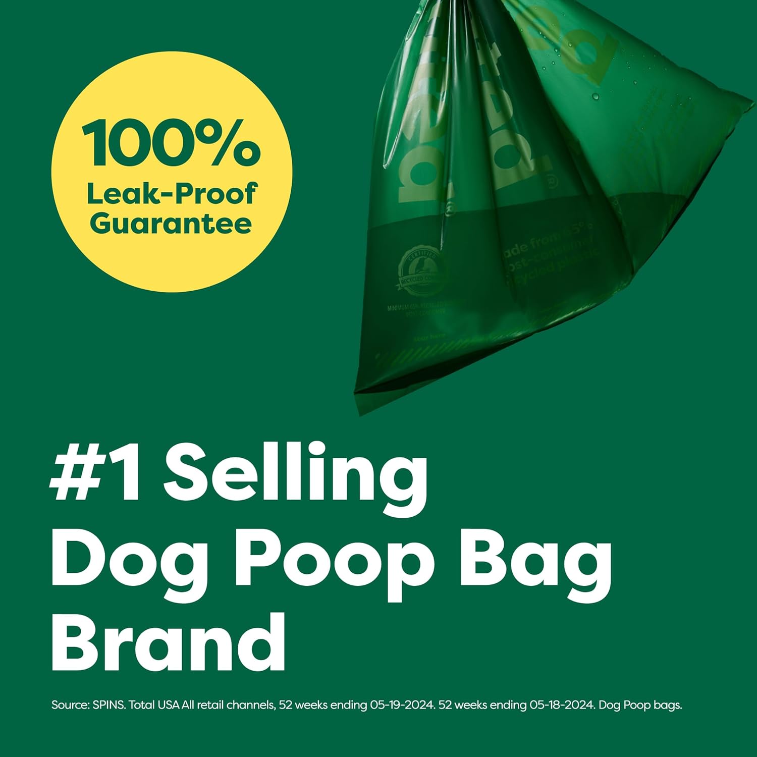 Earth Rated Poop Bags for Dogs, Guaranteed Leak Proof and Extra Thick Waste Bag Refill Rolls, Unscented, 270 Count