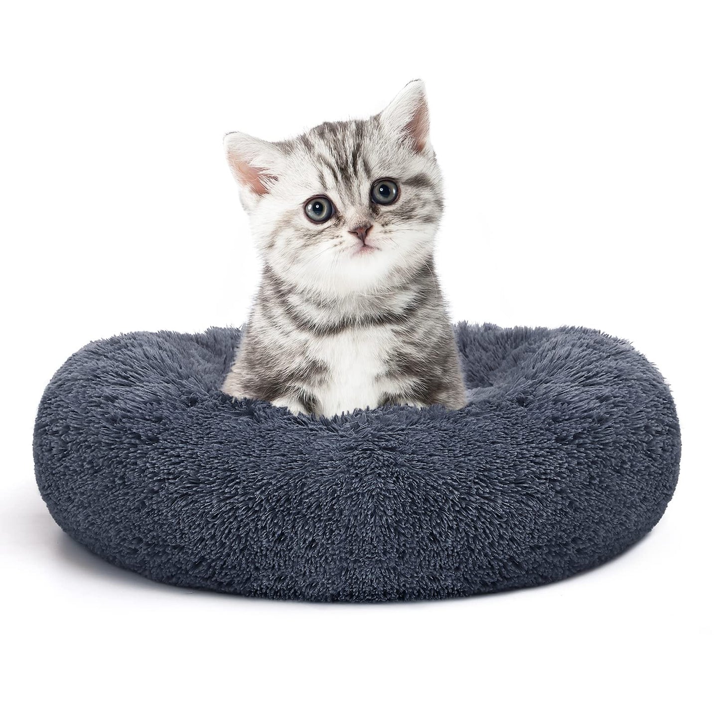 MIXJOY Orthopedic Dog Bed Comfortable Donut Cuddler Round Pet Beds Ultra Soft Washable Dog and Cat Cushion (20''/23''/30'') (23'', Brown)