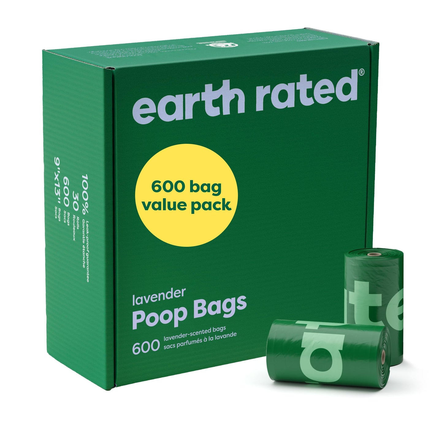 Earth Rated Poop Bags for Dogs, Guaranteed Leak Proof and Extra Thick Waste Bag Refill Rolls, Unscented, 270 Count