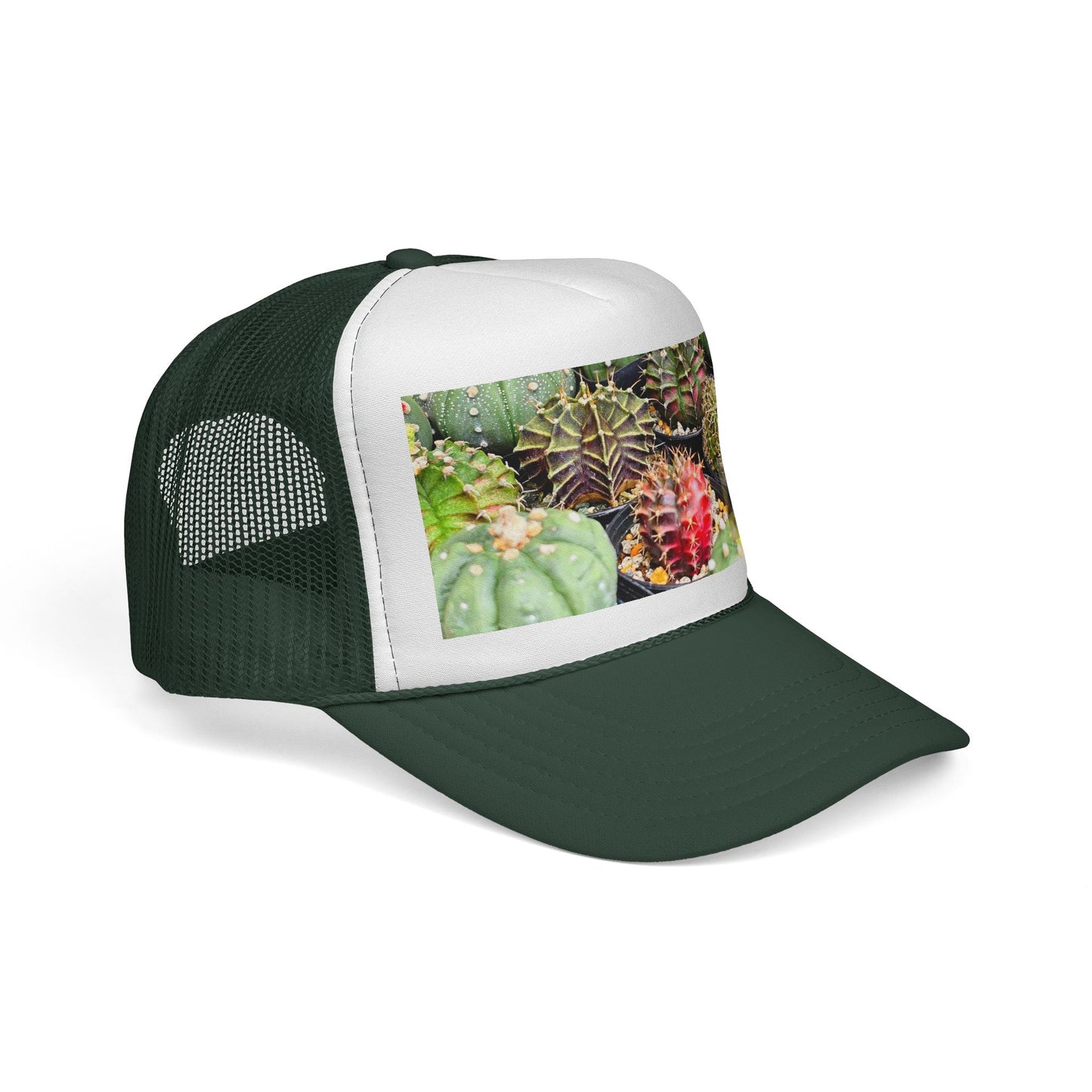 Cactus Print Trucker Cap | Trendy Sun Hat, Casual Outdoor Accessory, Gift for Garden Lovers, Summer Fashion, Unique Gift Idea