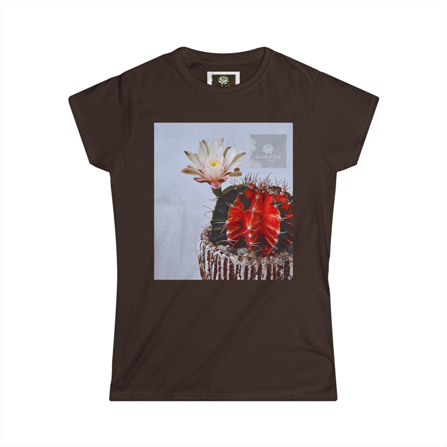 Women's Succulent Soul Tee - Floral Cactus Shirt, Plant Lover Gift, Botanical Art T-Shirt, Summer Outing Top, Casual Wear